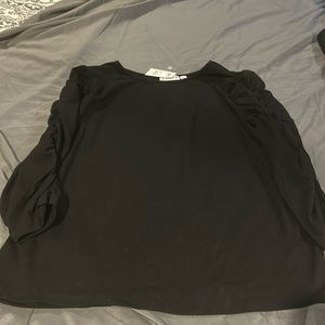 QVC Bradley Bayou long sleeved top. Rouched sleeves. L. NWT